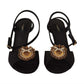 Elegant Silk-Leather Ankle Strap Heels