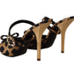 Crystal-Embellished Leopard Print Heels