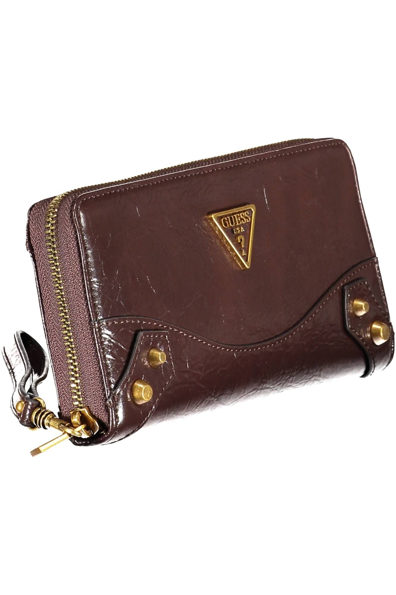Brown Polyurethane Women Wallet