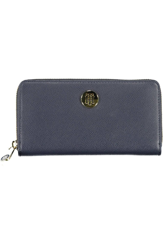Blue Polyurethane Women Wallet