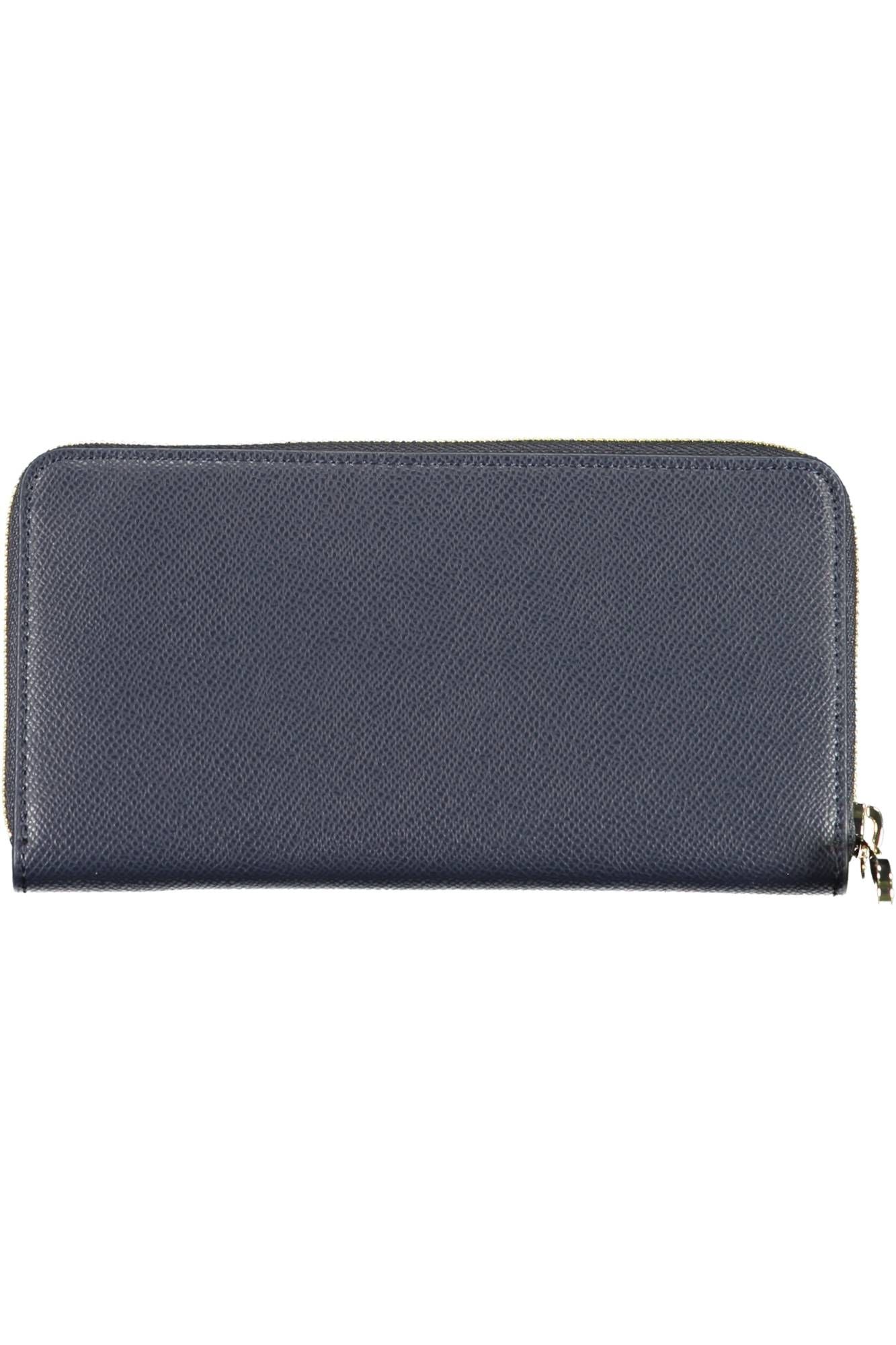 Blue Polyurethane Women Wallet