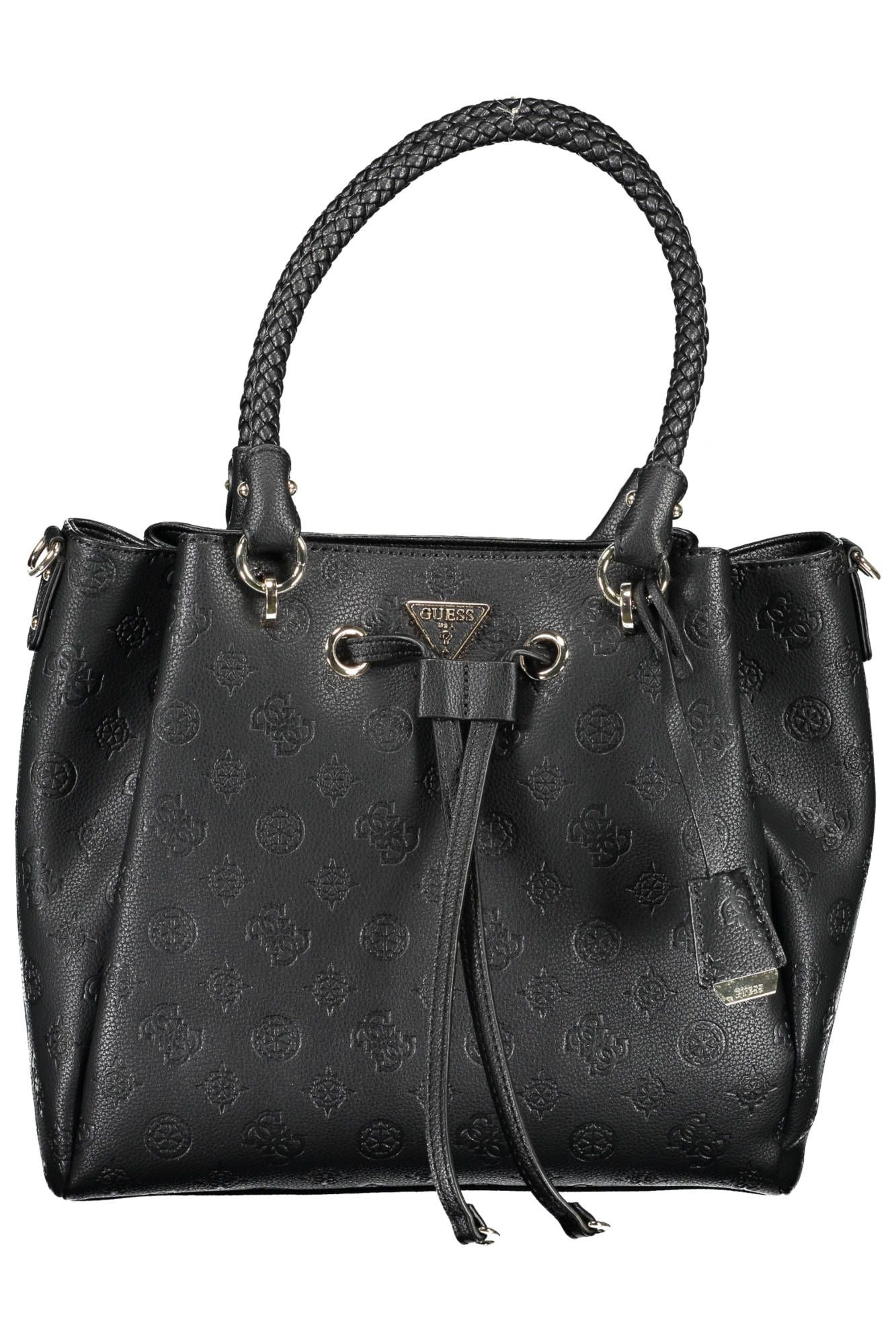 Black Polyurethane Women Handbag