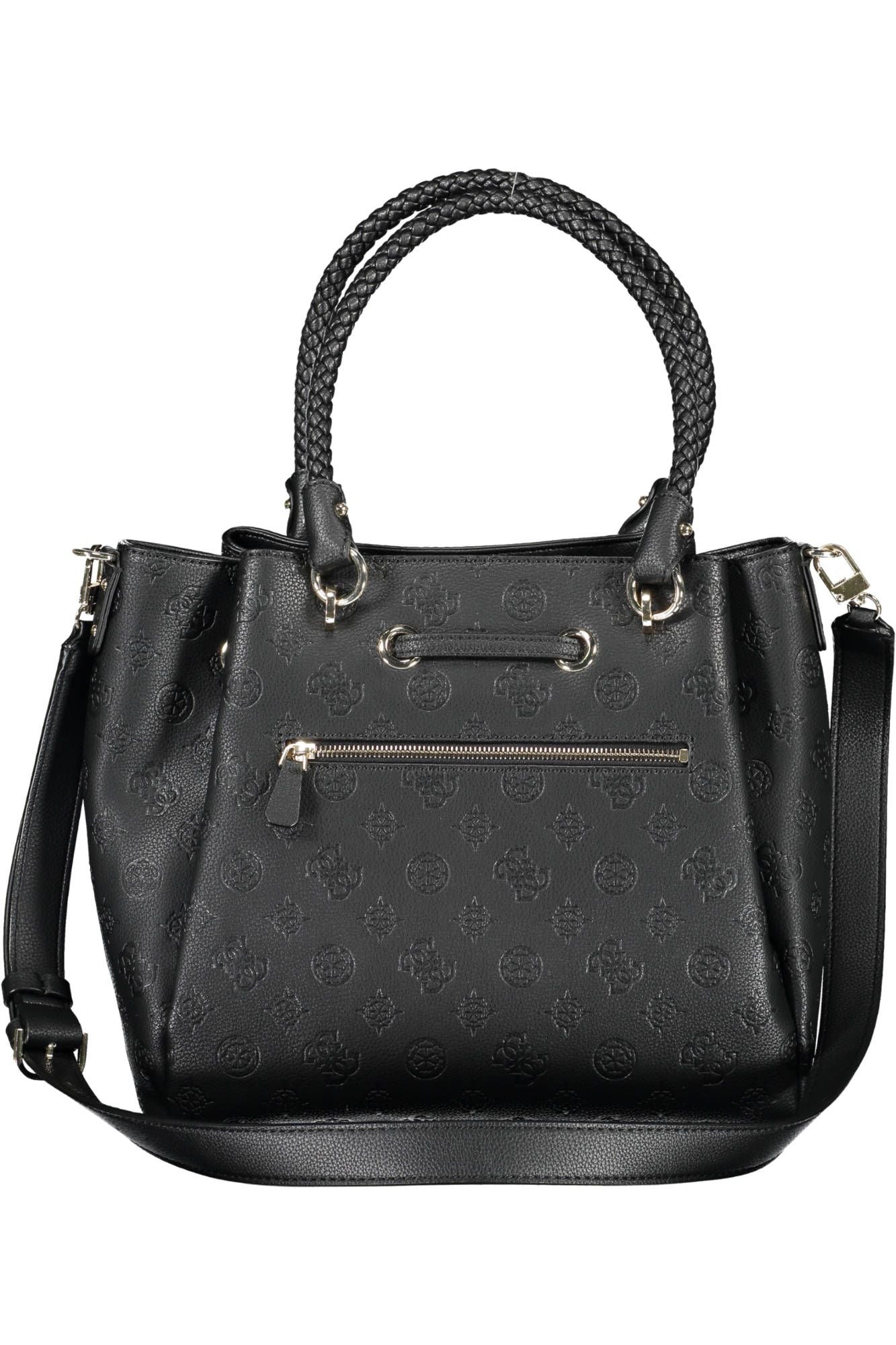 Black Polyurethane Women Handbag