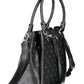 Black Polyurethane Women Handbag