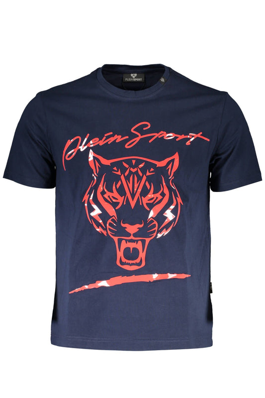 Blue Cotton Men T-Shirt