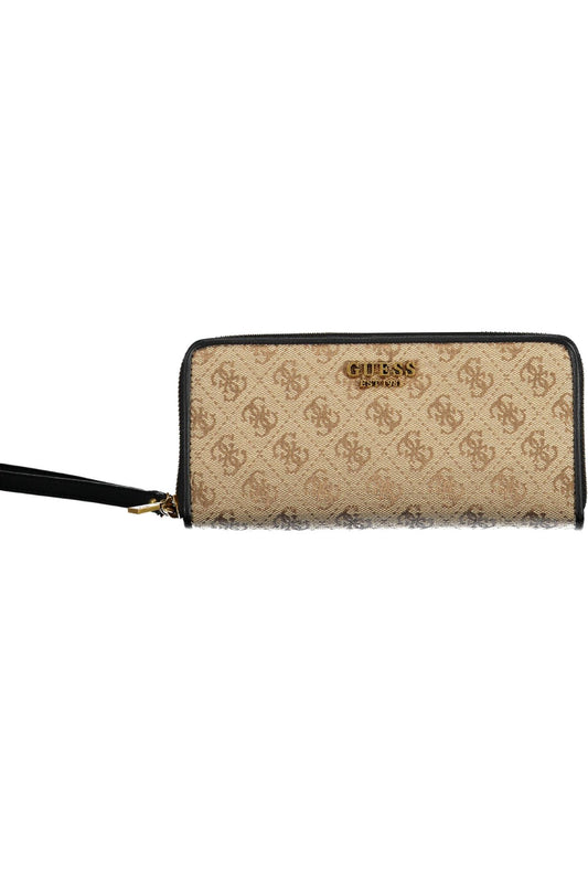 Beige Polyurethane Women Wallet
