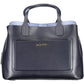 Blue Polyurethane Women Handbag