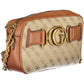 Brown Polyurethane Women Handbag