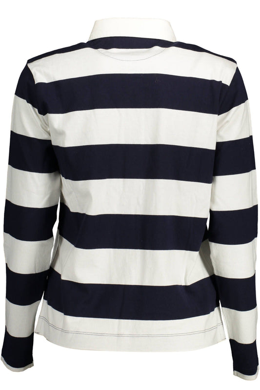 Blue Cotton Women Polo Shirt