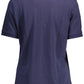 Blue Cotton Women Polo