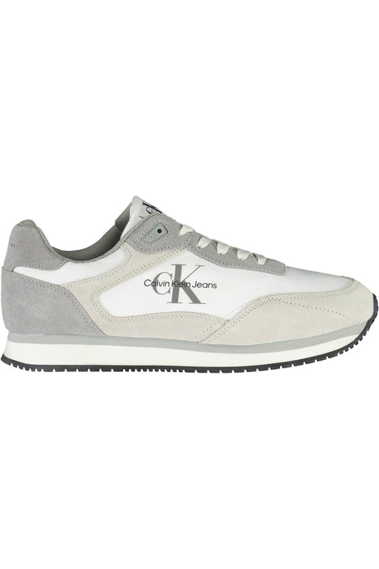 White Polyester Men Sneaker