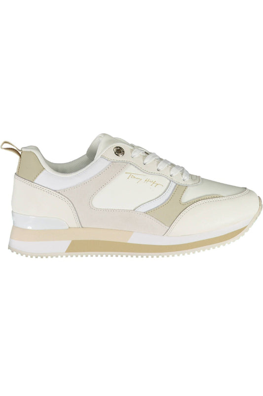 White Polyester Women Sneaker