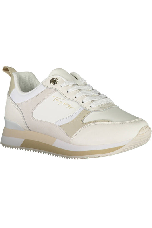 White Polyester Women Sneaker