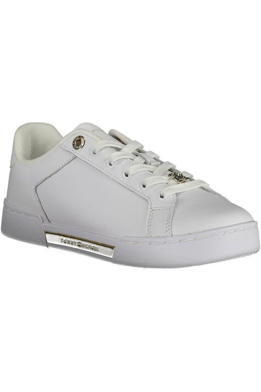 White Polyester Women Sneaker