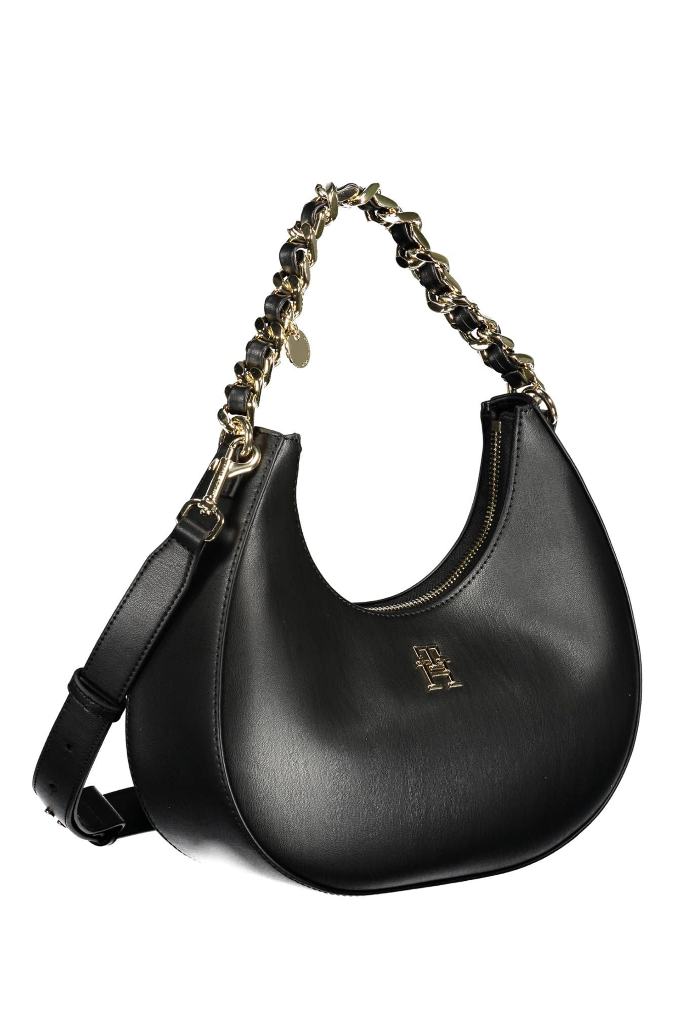 Black Polyurethane Women Handbag