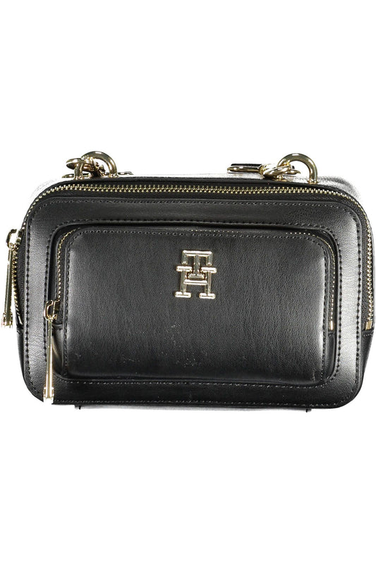 Black Polyurethane Women Handbag