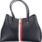 Blue Polyurethane Women Handbag