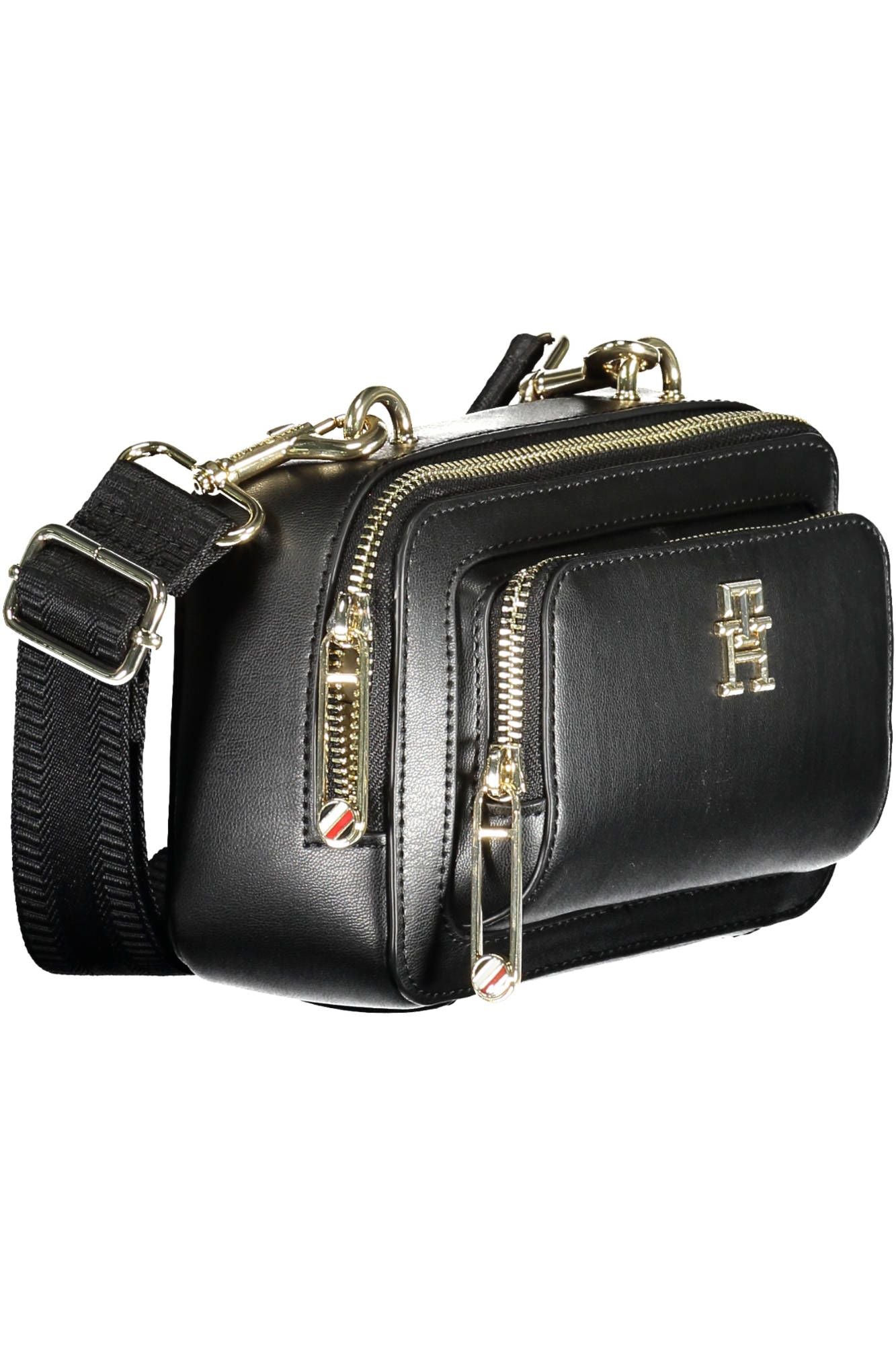Black Polyurethane Women Handbag