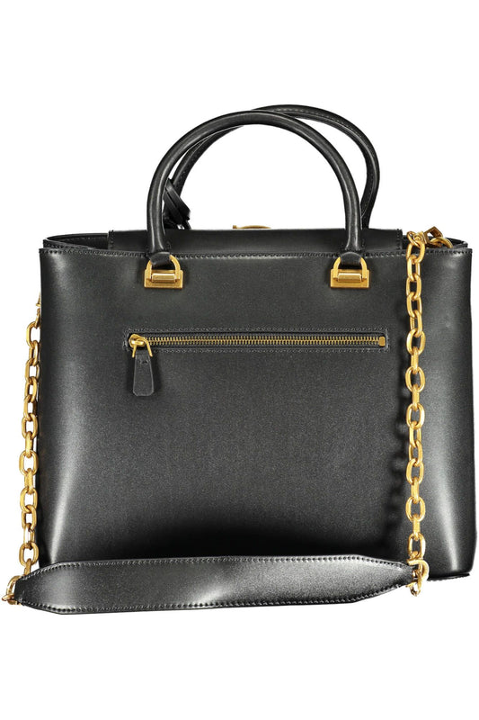 Black Polyethylene Women Handbag