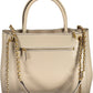 Beige Polyethylene Women Handbag