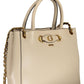 Beige Polyethylene Women Handbag
