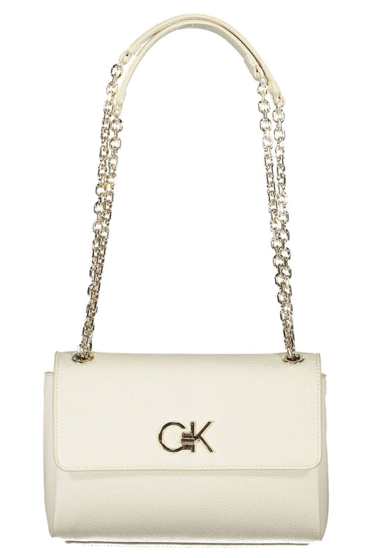 White Polyester Women Handbag