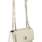 White Polyester Women Handbag