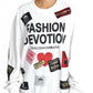 Fashion Devotion White Pullover with Patch Accents