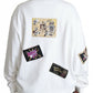 Fashion Devotion White Pullover with Patch Accents