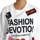 Fashion Devotion White Pullover with Patch Accents