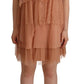 Chic Pink Sleeveless Tiered Mini Dress