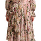 Elegant Floral Silk Midi Dress
