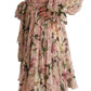 Elegant Floral Silk Midi Dress