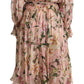 Elegant Floral Silk Midi Dress