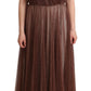 Elegant Metallic Bronze Long Gown