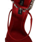 Crystal-Embellished Red Heeled Sandals