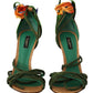 Multicolor Floral Applique Heel Sandals