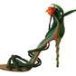Multicolor Floral Applique Heel Sandals