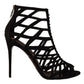 Elegant Black Suede Heels Sandals