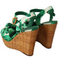 Canvas Ankle Strap Wedge Heels Sandals