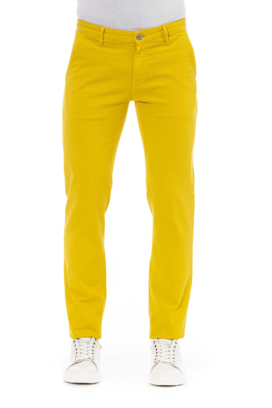 Yellow Cotton Men Jeans