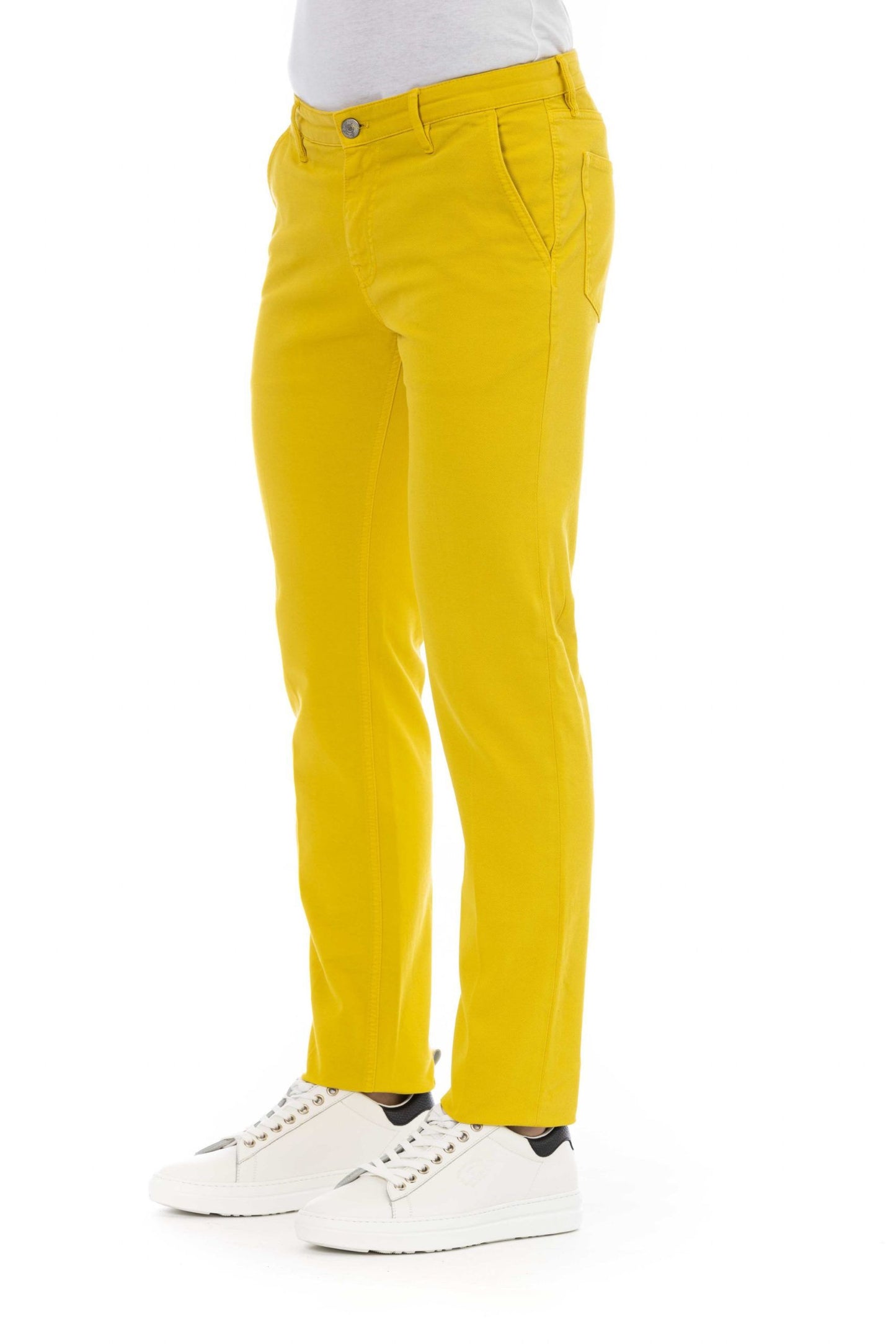 Yellow Cotton Men Jeans