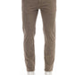 Beige Cotton Men Jeans