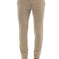 Beige Cotton Men Trouser