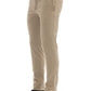 Beige Cotton Men Trouser