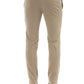 Beige Cotton Men Trouser