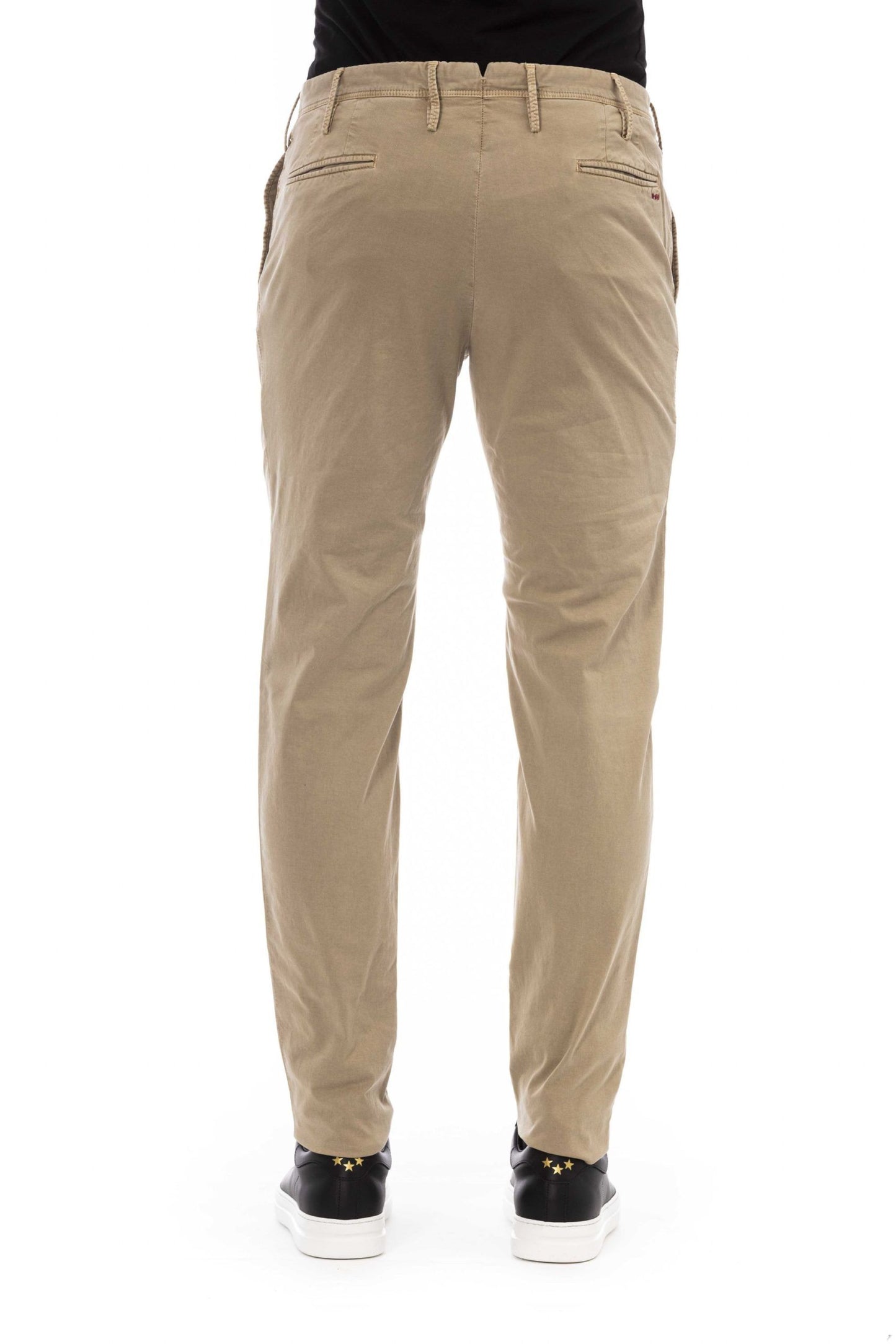 Beige Cotton Men Pant