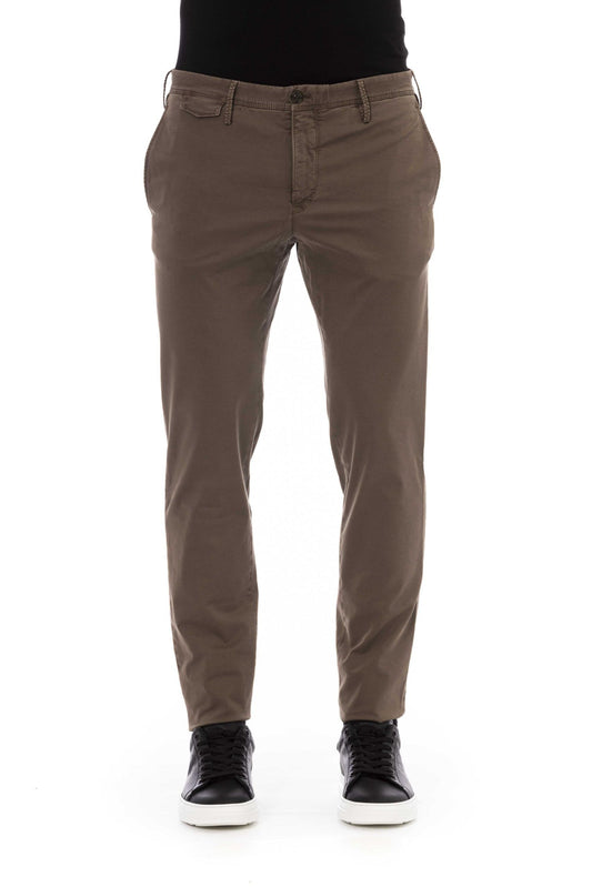 Brown Cotton Men's Pant