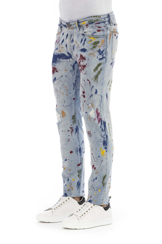 Light-Blue Cotton Men Jeans