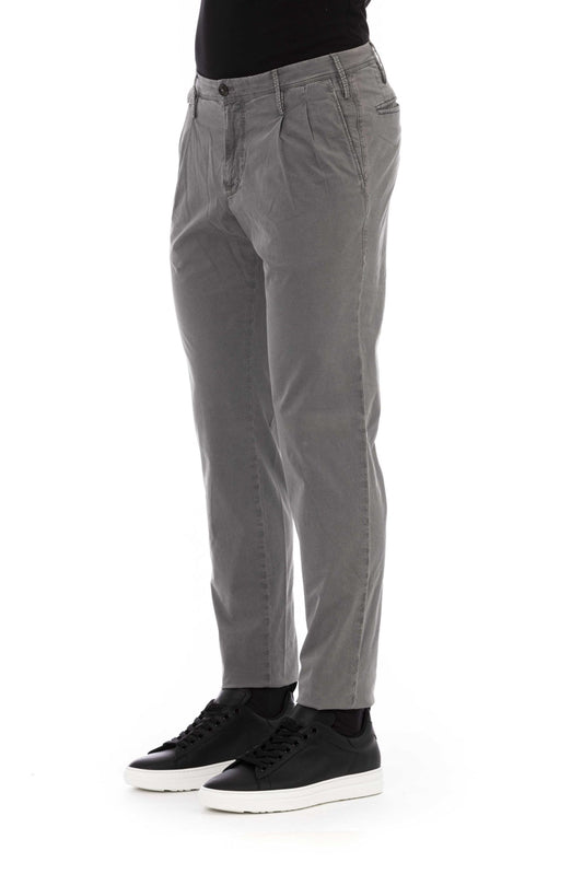 Gray Cotton Men Pant